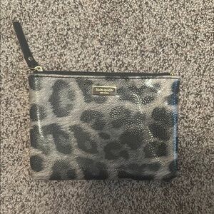 Kate Spade Black and Gray Animal Print Pouch